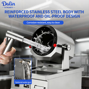 Machine à sauter les aliments au gaz automatique avec évier, équipement de restauration commerciale, acier de qualité alimentaire, robot de <span class=keywords><strong>cuisine</strong></span>, wok - Product Image 4