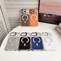 Coque de téléphone minimaliste avec support magnétique puissant pour iPhone 17 16 15 14 Pro Max, pare-chocs robuste avec béquille et protection d'objectif