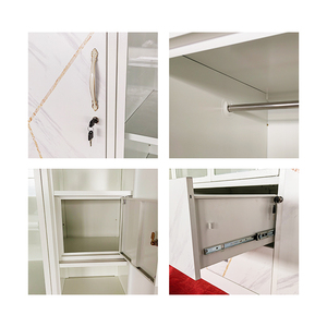 Schlafzimmer möbel Stahl Kleider schrank Almirah Lemari Pakaian Besi Armario Metall Aufdruck Schrank <span class=keywords><strong>4</strong></span> Tür Kleider schrank mit Glas