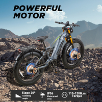 Vélo de montagne électrique à double moteur et pneus larges BURCHDA RX80, batterie au lithium 48V20Ah, 7 vitesses, double amortisseur, frein hydraulique, aluminium
