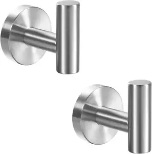 Modern Wall Hook Holder Brushed Nickel SUS304 Stainless Steel Coat Robe Clothes Hook for Bathroom Kitchen
