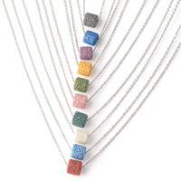 Mode géométrique poisson étoile de mer coloré pierre de lave diffuseur d'huile essentielle aromathérapie roche volcanique pierre collier bijoux