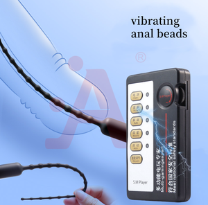 Fabrik preis Anal Vibrator Prostata-Massage gerät 37 cm Schwarz Vibrierende Anal perlen Männliche Mastur batoren Sexspielzeug - Product Image 2