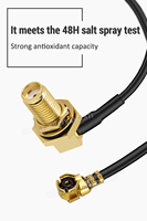 Câble d'antenne étanche SMA femelle à angle droit vers UFL RF1.13 pour extension de traceur GPS, idéal pour le suivi des véhicules et des actifs de flotte