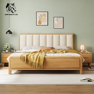 china supplier best price customized <b>large</b> stock 1.8m king bed ready to ship newest design bedroom furniture wood king size bed - Product Image 1