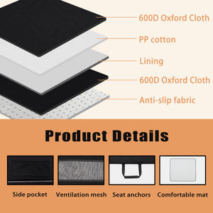 Funda de Asiento de Coche para Perro Oxford Negra de Lujo, Antideslizante, Ecológica, de Algodón, Fácil de Limpiar, Alfombrilla para Mascotas - Product Image 4