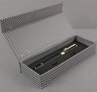 Stylo à bille en métal de luxe avec logo personnalisé, motif en fibre de carbone, boîte cadeau à rabat, ensemble de papeterie de bureau, cadeau