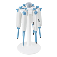 Support de micropipettes de laboratoire en plastique WEIAI, type L, pour jusqu'à 6 micropipettes, rotation à 360 degrés, support rond pour pipettes