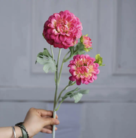 Ranting Ranunculus Buatan Realistis Grosir, Bunga Buttercup Palsu dalam Jumlah Besar untuk Perlengkapan Florist, Dekorasi Pernikahan & Komersial Musiman