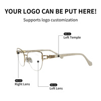 Montura de Gafas Ópticas de Ojo de Gato de Lujo para Mujer, Diseño Ligero con Lentes Anti-Luz Azul SHIAN SAO46 para Protección de Miopía