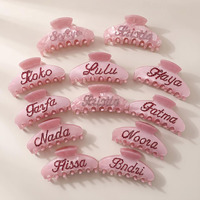 Pince à cheveux en acétate de luxe avec logo personnalisé UME, strass et cristaux tendance, accessoire de mode pour usage quotidien