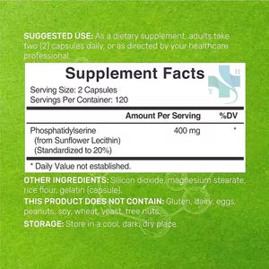 OEM gıda takviyeleri Vegan sağlık beyin sağlığı fosfatidilserin kapsülleri - Product Image 3