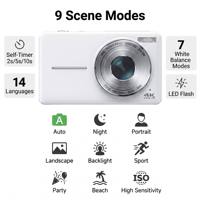 Kamera Digital Camkory untuk Anak-anak dan Pemula, Kamera Ganda 4K 64MP Point and Shoot dengan Zoom 16X Anti Goyang