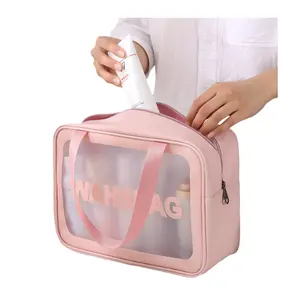 Pvc Cosmetics Reisetasche Cosmetic Pvc Clear Makeup Bag Rosa Leder Kosmetik tasche