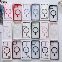 Coque de téléphone transparente en acrylique IDEAL Factory pour iPhone 17 16 Pro Max, étui magnétique pour téléphone portable