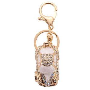Pink <strong>Mini</strong> Car Key Chain <strong>Bag</strong> Charm Key Ring Cute Gift Cute Cartoon Car Model Shape Crystal Car <strong>Keychain</strong> - Product Image 5