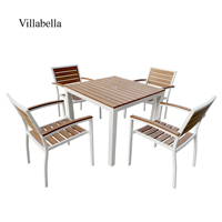 Ensemble de meubles d'extérieur de luxe en aluminium, chaises et table de salle à manger pour jardin, hôtel, restaurant, usage commercial