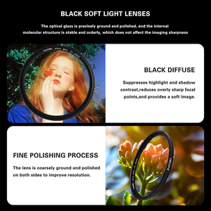 Filtre d'objectif d'appareil photo Zomei 82mm Black Mist Soft avec cadre en alliage d'aluminium, étanche, en verre, effet Black Mist Soft Glow - Product Image 4