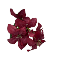 Buket Bunga Lily Sutra Buatan Tangan 3 Tangkai dari Golden Supplier, Bunga Realistis untuk Rumah, Natal, Wisuda
