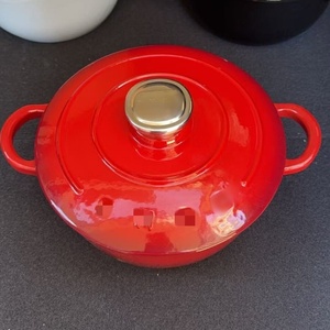 Marmite hollandaise en fonte émaillée de style vintage <span class=keywords><strong>SmeG</strong></span> 4,5 L 24 cm avec 2 poignées pour 3-5 personnes, ustensile de cuisson professionnel pour soupes - Product Image 1
