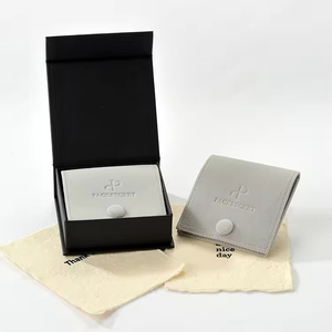 Custom Logo Luxury Small Earring Necklace Bracelet Ring <b>Envelope</b> Flap Foldable Grey Microfiber Jewelry Pouch Bag <b>Gift</b> Packaging - Product Image 5