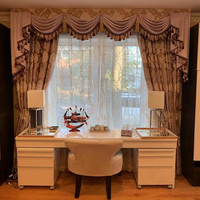 Cortinas Opacas Jacquard de Alta Densidad de 320 g/m² Hechas a Medida con Cenefa, Cortinas con Pliegues en S Personalizadas para Proyectos de Villas y Hoteles de Lujo