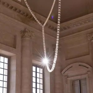 LED Crystal Chandelier Necklace Long Adjustable Height 220V White Designer Style For Hotel Villa <b>Lighting</b> - Product Image 3