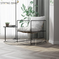 Canapé simple nordique de luxe chaise longue en cuir d'appoint moderne fauteuil moderne fauteuil à ossature métallique pour salon