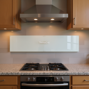 Temhijia Protection Murale de Cuisine 35,43 x 15,75 po en Verre Trempé Blanc Design Contemporain Verre Décoratif - Product Image 2