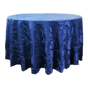 120 Inch Round Jacquard Damask Polyester Dusty Blue Tablecloths Table Cover Fabric for Restaurant Kitchen Dining Wedding Party