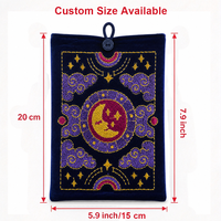 Sarung Buku Beludru Bordir Kustom dengan Lapisan Satin, Penutup Kancing Tipis, Kantong Logo Personal untuk Buku, E-Reader, Hadiah