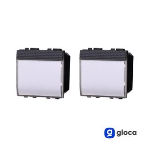 Plaque de réservoir de toilette encastrée Gloca 2P avec bouton de chasse double, design minimaliste, en plastique, installation facile - Product Image 3