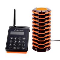 Système de radiomessagerie de restaurant FM sans fil IP67 1 émetteur 10 téléavertisseurs de caboteur 500mAh batterie 48h veille Restaurant clinique Retekess