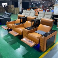 Luxus moderne Heimkino Wohnzimmer Leder Sessel Power Recliner Sofa für Cinema Villa Keller