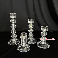 Lot de 3 grands chandeliers votifs de luxe en acrylique cristallin pour centres de table de mariage et événements – Vente en gros