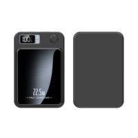 Batterie externe magnétique sans fil personnalisable OEM 10000mAh avec charge rapide 15W/18W/20W, câbles intégrés, support et écran LED (3A)