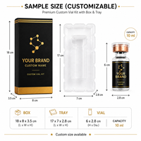 Emballages personnalisés en carton gaufré écologique pour flacons de médicaments, avec paillettes transparentes, luxe noir et or, kit d'étiquettes privées