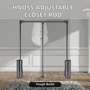 HNOSS <span class=keywords><strong>Tringle</strong></span> à vêtements murale en aluminium, amovible, large et réglable, pour <span class=keywords><strong>armoire</strong></span> haute, organisateur de penderie, barre de rangement extractible - Product Image 2