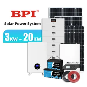 Kit completo para el hogar fotovoltaico hogar 3KW 5KW 10KW 20KW electrónica fuera de la red 200ah Panel de batería solar sistema de almacenamiento de energía