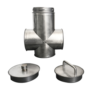 Raccord en T croisé à 4 voies en acier inoxydable pour cheminée, connecteur d'évacuation pour poêle à bois, accessoires <span class=keywords><strong>de</strong></span> foyer, design moderne - Product Image 3