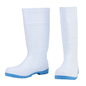 Les abattoirs utilisent des bottes <span class=keywords><strong>de</strong></span> pluie à semelle bleue bottes <span class=keywords><strong>de</strong></span> pluie en PVC à tige blanche bottes <span class=keywords><strong>de</strong></span> pluie étanches à l'<span class=keywords><strong>eau</strong></span> - Product Image 3