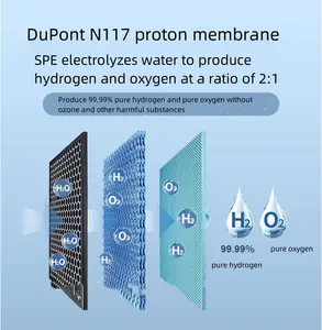 Machine à hydrogène 200 mL/min pour inhalation 200 hydrogène + 100 oxygène PEM électrolyse de l'eau ioniseur générateur d'eau à hydrogène