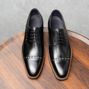 Ensemble de trois pièces de chaussures pour hommes en cuir véritable faites à la main, nouveau style britannique formel pour affaires 2025 - Product Image 4