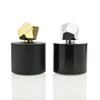 Prix d'usine – Flacon de parfum en verre cylindrique court noir mat de 30 ml, 50 ml, 100 ml pour marque de parfum de boutique