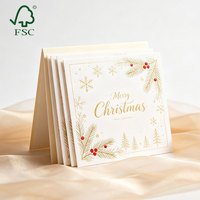 Carte de Noël vintage pliable, carte de vœux en papier, design artistique classique pour les fêtes, impression personnalisée, carte de vœux cadeau