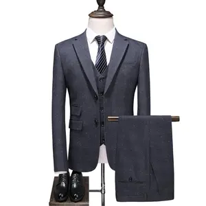 Plaid 3 Piece High Quality Ready To Ship Wholesale Men Groom Wedding Suits