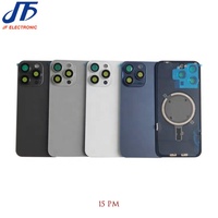 Remplacement de la vitre arrière OEM pour iPhone 15 Plus 15 Pro Max, verre arrière avec cadre, plaque métallique et anneau magnétique