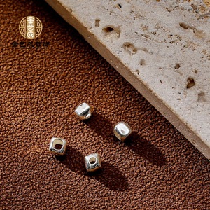 Jinyacheng đồ trang sức bạc S925 tinh khiết nhỏ vuông hạt DIY đính cườm dây Vòng đeo tay vòng cổ đường chuỗi mảnh - Product Image 1