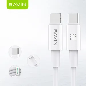 BAVIN, superventas, teléfono móvil, cable USB de fecha 1M PD 18W 20W 30W tipo C, cable de carga rápida de 8 pines para usb-c