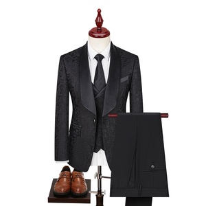Completo <span class=keywords><strong>da</strong></span> Uomo di Alta Gamma in Jacquard ad Alta Densità, Stile Britannico per Matrimoni, Abito <span class=keywords><strong>da</strong></span> Cerimonia con Gilet e Pantaloni, Set Tre Pezzi - Product Image 6